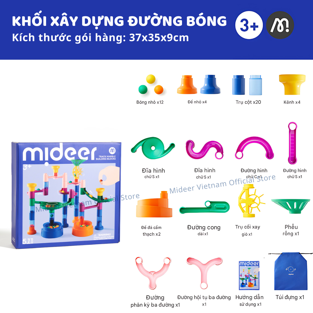 Đồ chơi lắp ráp mô hình đường bóng lăn Mideer